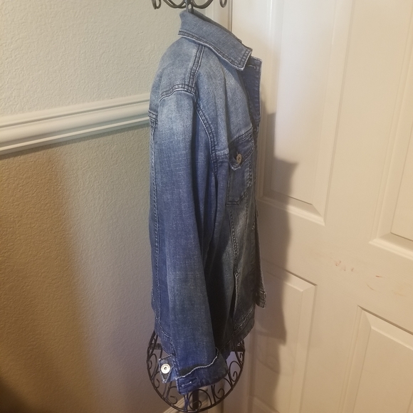 G by Guess Harper Dark Wash Denim Jean Jacket Size Small - Picture 6 of 8